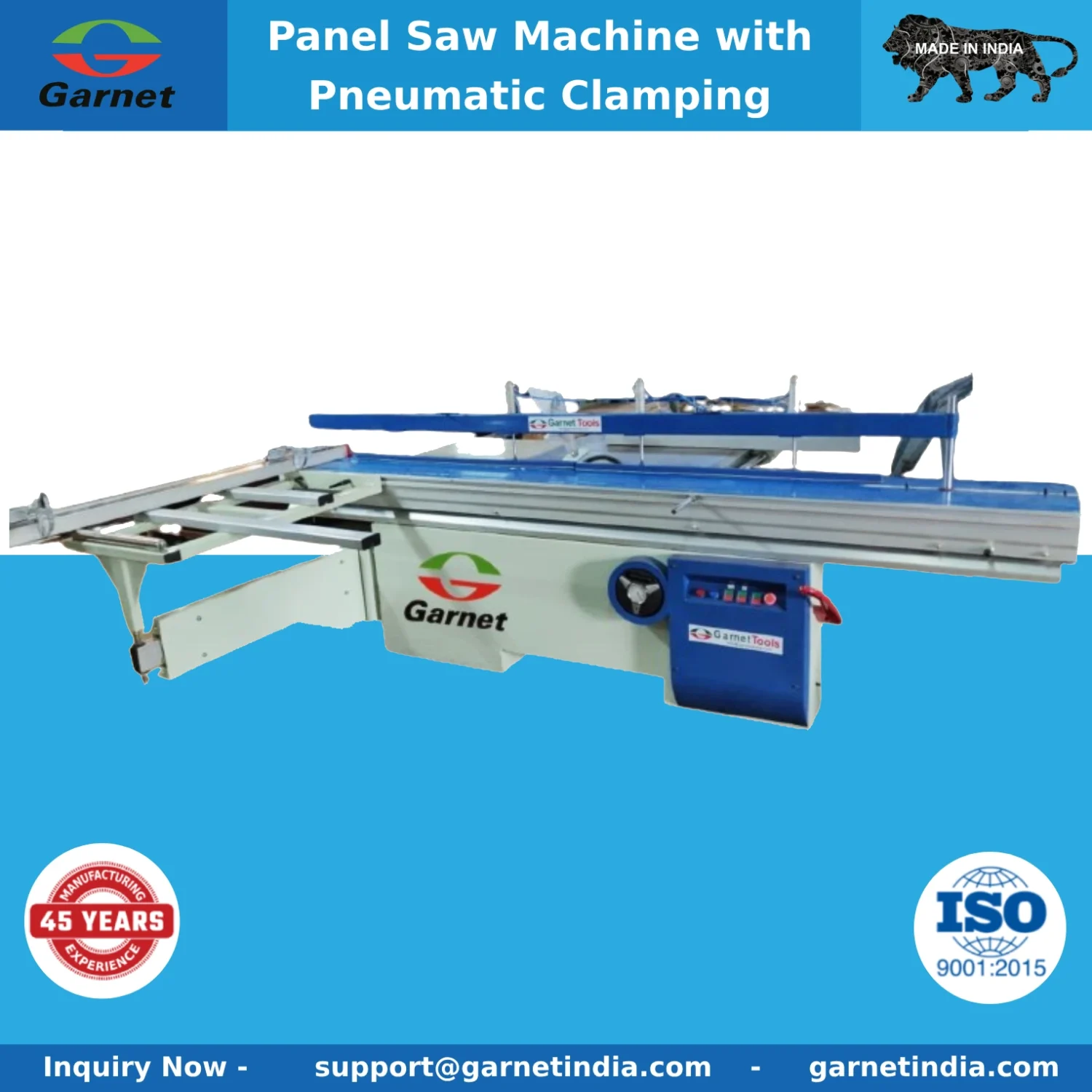 Panel Saw Machine with Pneumatic Clamping