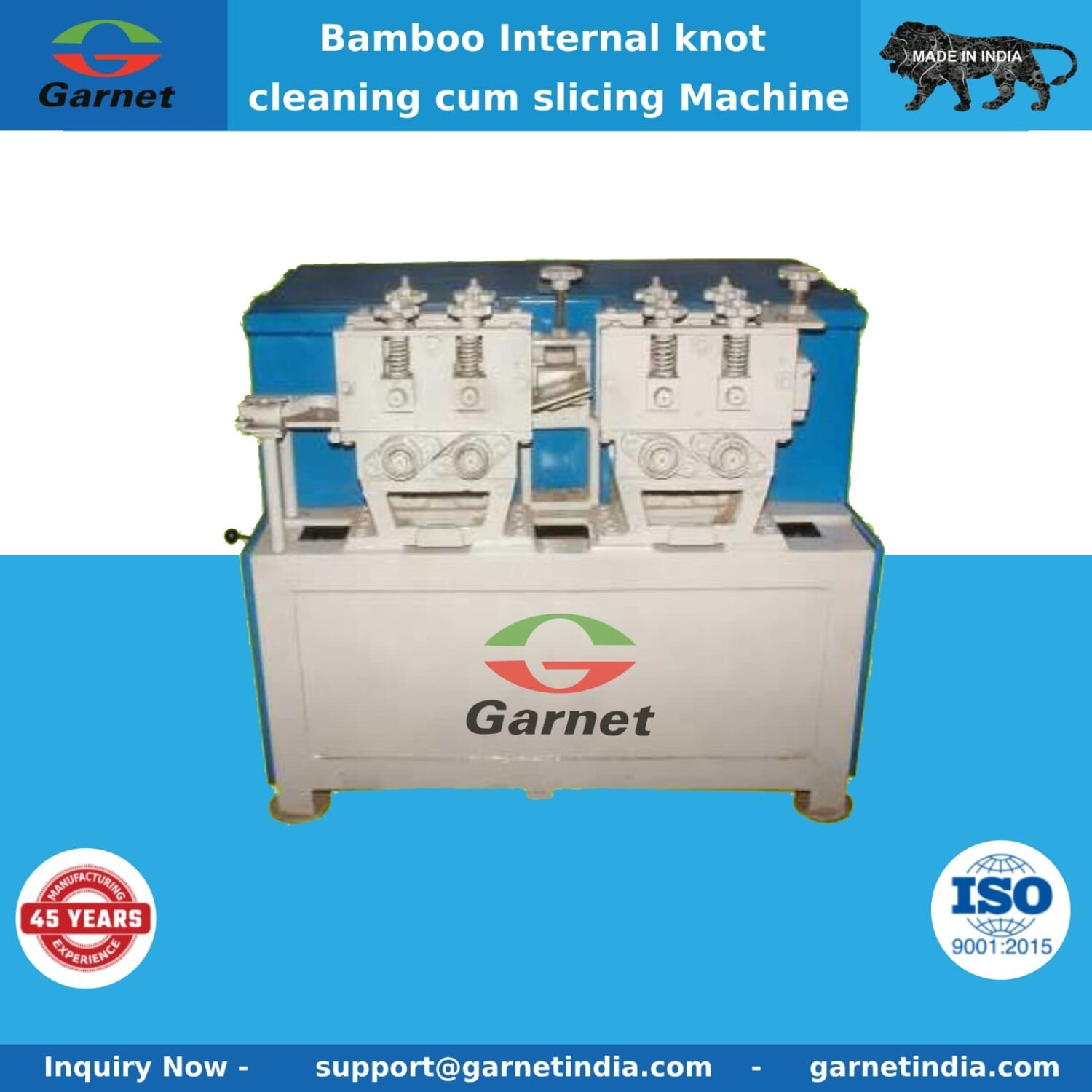 Bamboo Internal knot cleaning cum slicing Machine