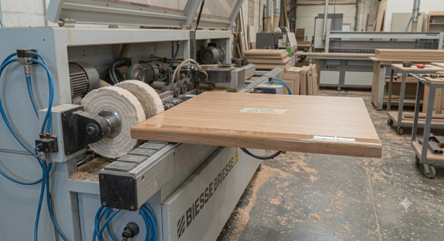 Edge banding machine with trimming and buffing